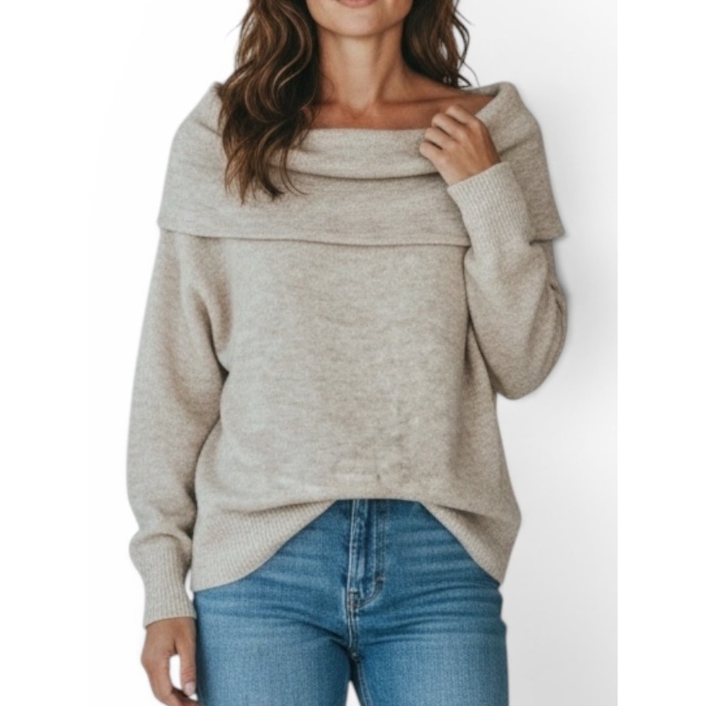 H&M Tan Cowl Neck Sweater Women's Size XS